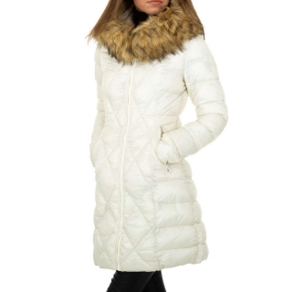 Biela zimná bunda s kožušinou v.L